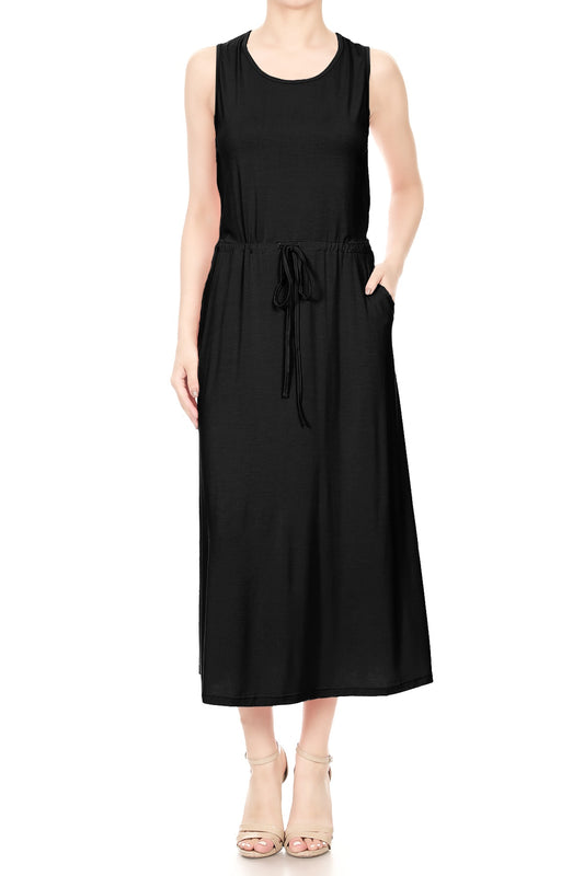 Staple Slip Gown Tied Front Dress With Pockets