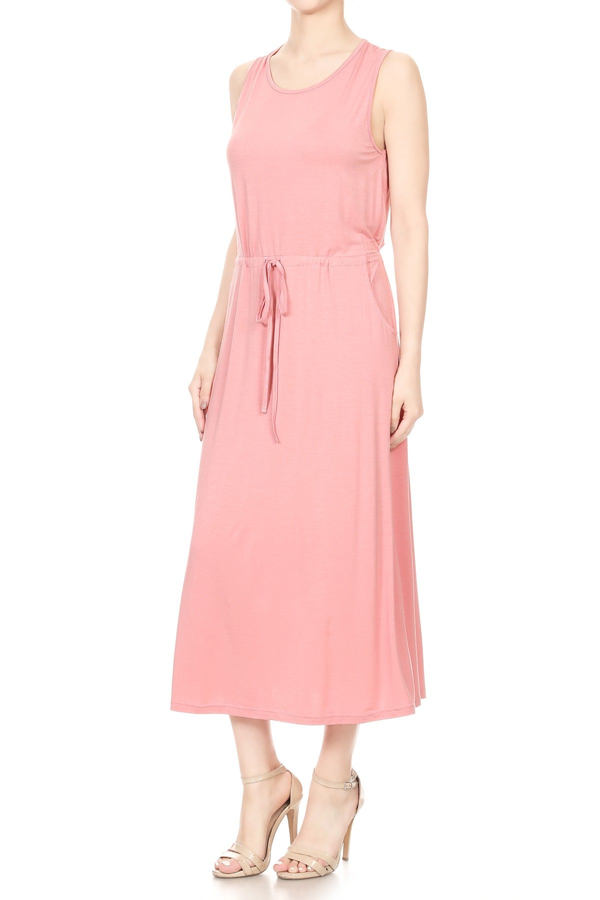 Staple Slip Gown Tied Front Dress With Pockets