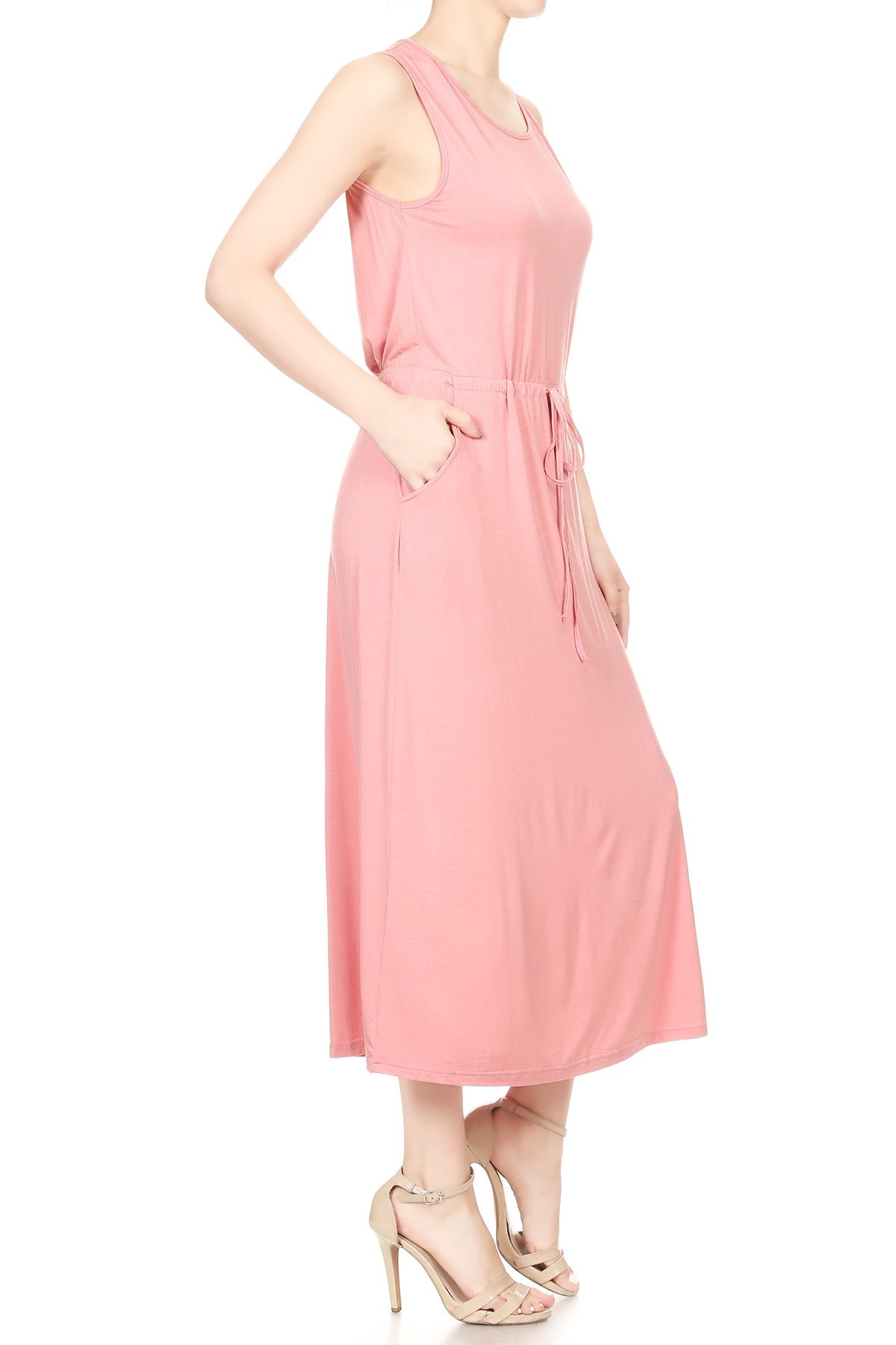 Staple Slip Gown Tied Front Dress With Pockets