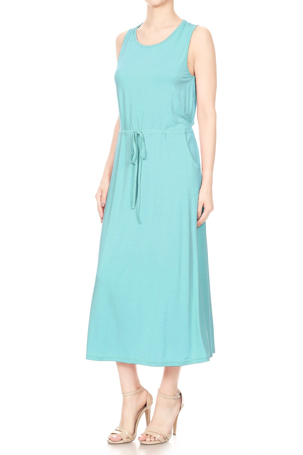 Staple Slip Gown Tied Front Dress With Pockets