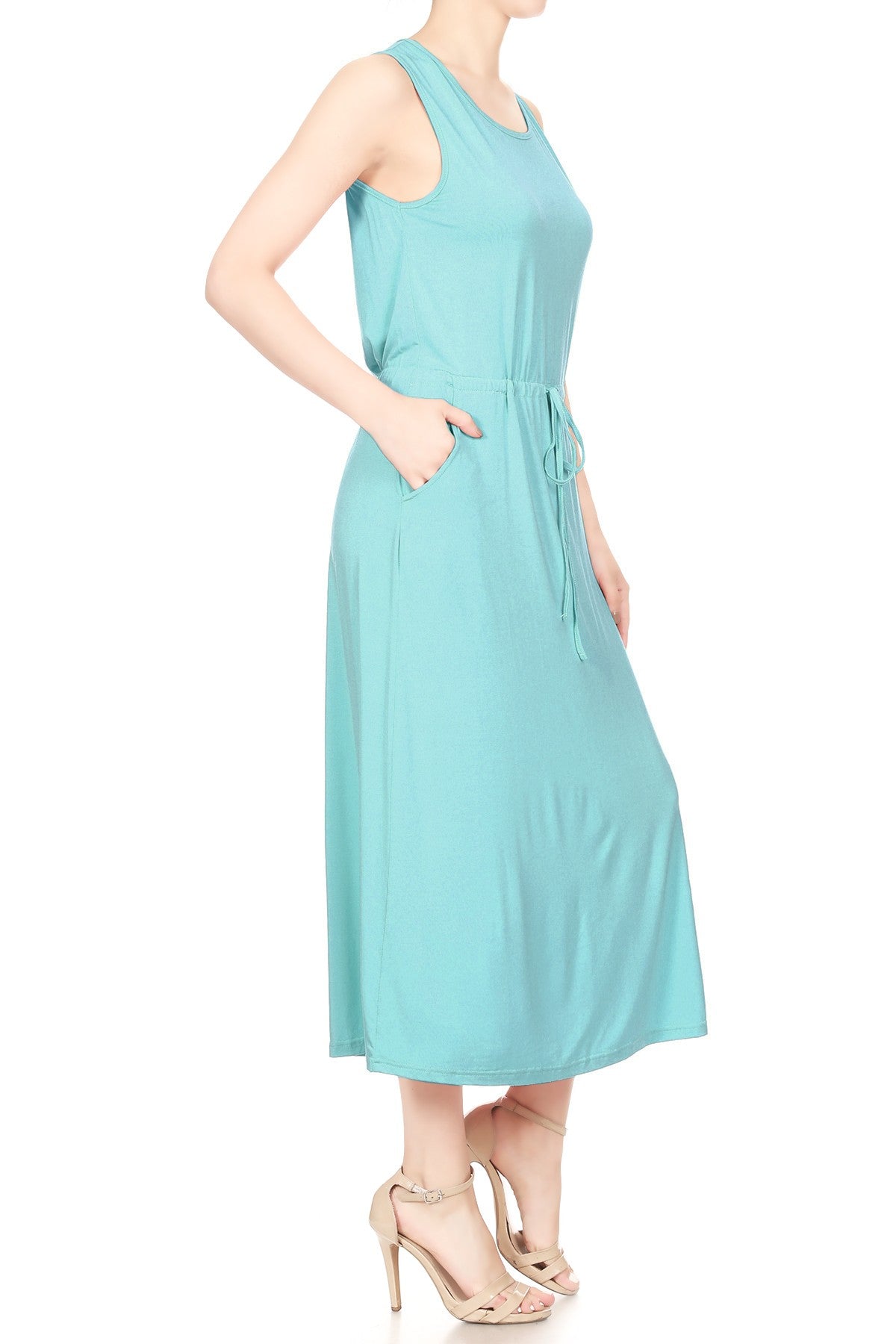 Staple Slip Gown Tied Front Dress With Pockets