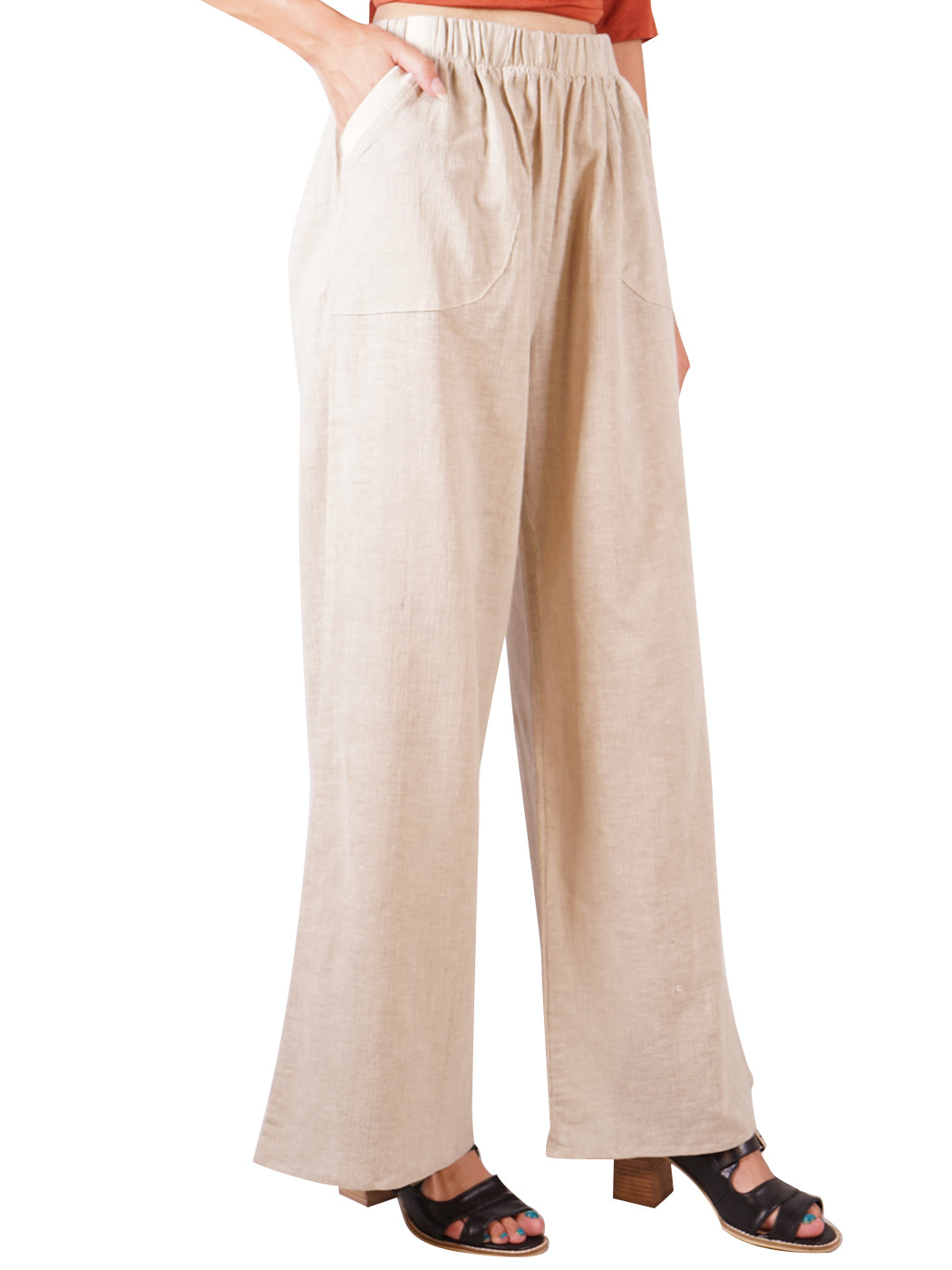 Casual Cotton Elastic Waist Pants