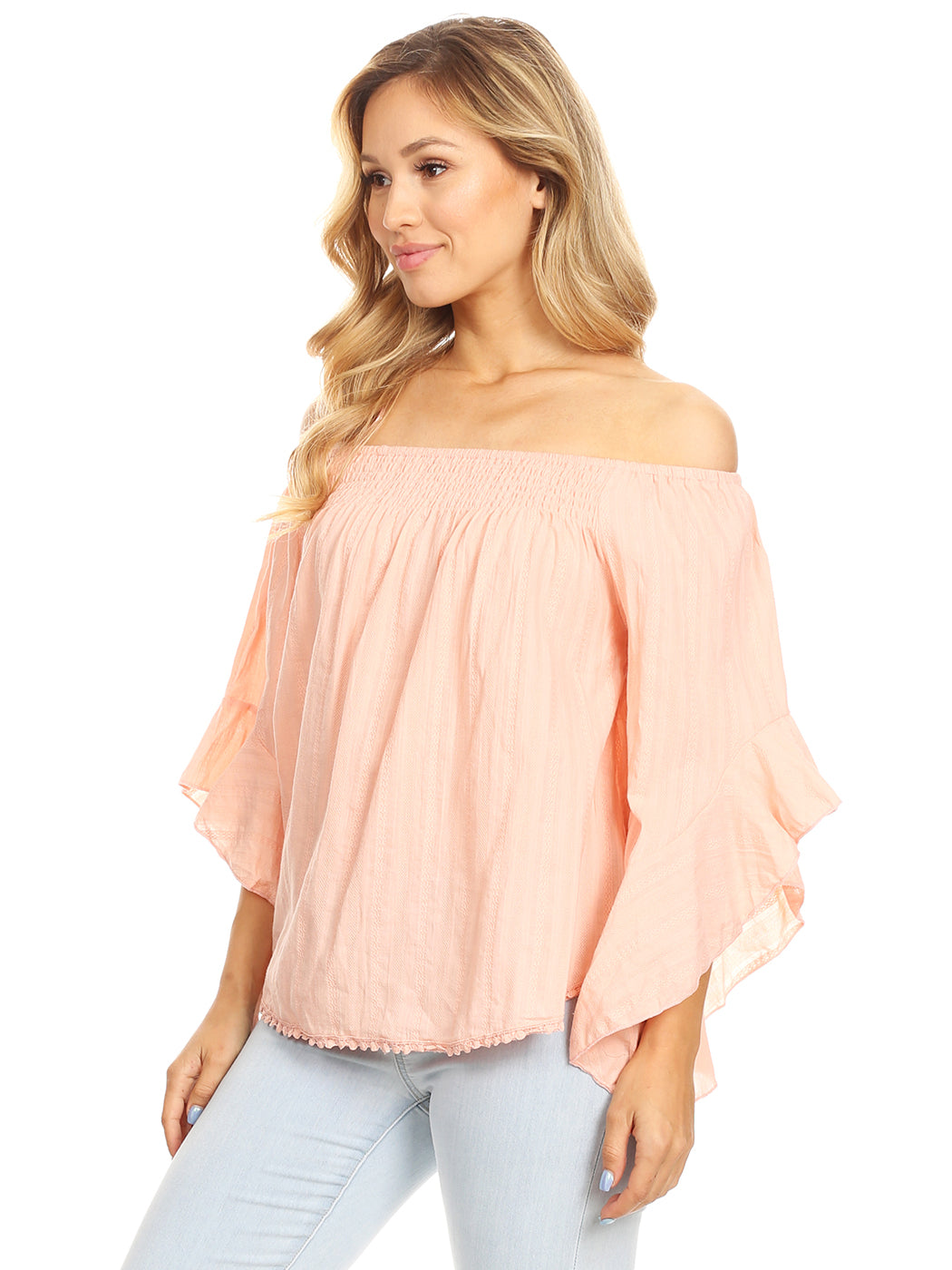 Off-The-Shoulder Bell Sleeve Top