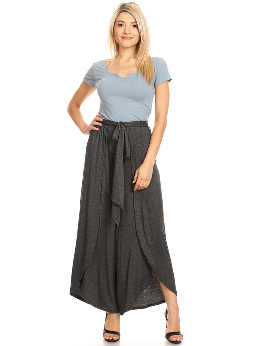 Boho High-Waist Split Wide Leg Capri