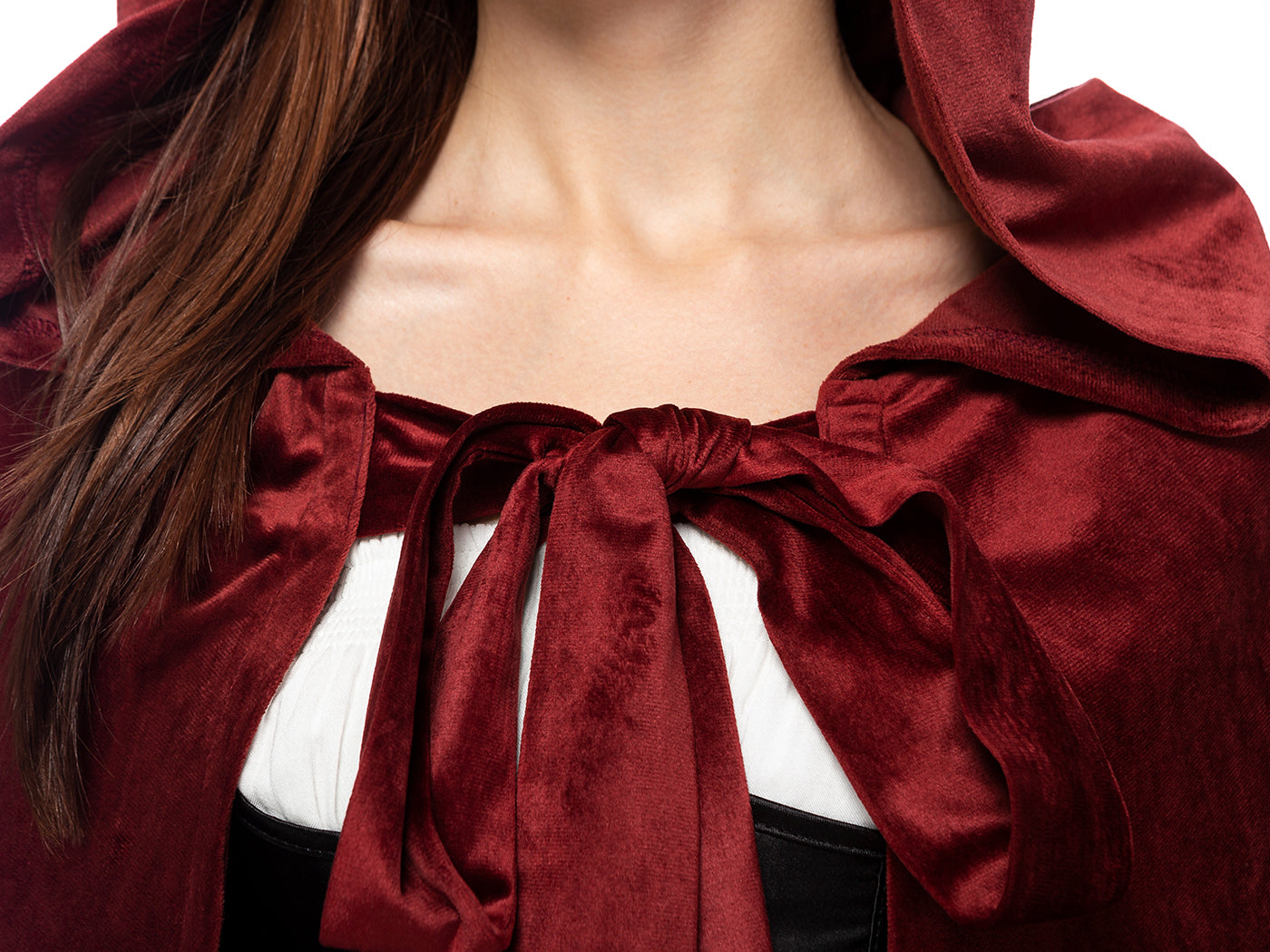 Medieval Fairytale Tie-Hood Seude Velvet Cape