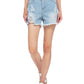 Ripped Mid-Rise Casual Denim Shorts
