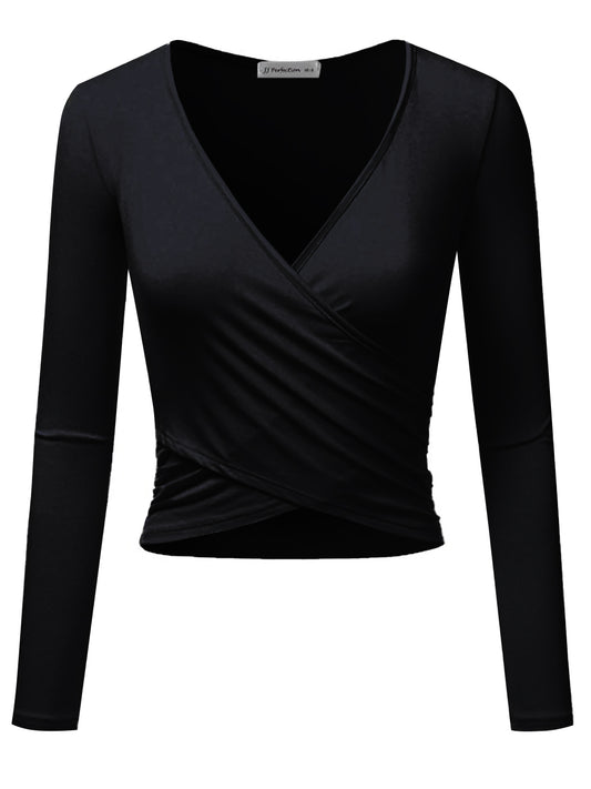 Reversible Long-Sleeve Crop Top