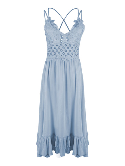Lace Ruffle Slip Dress
