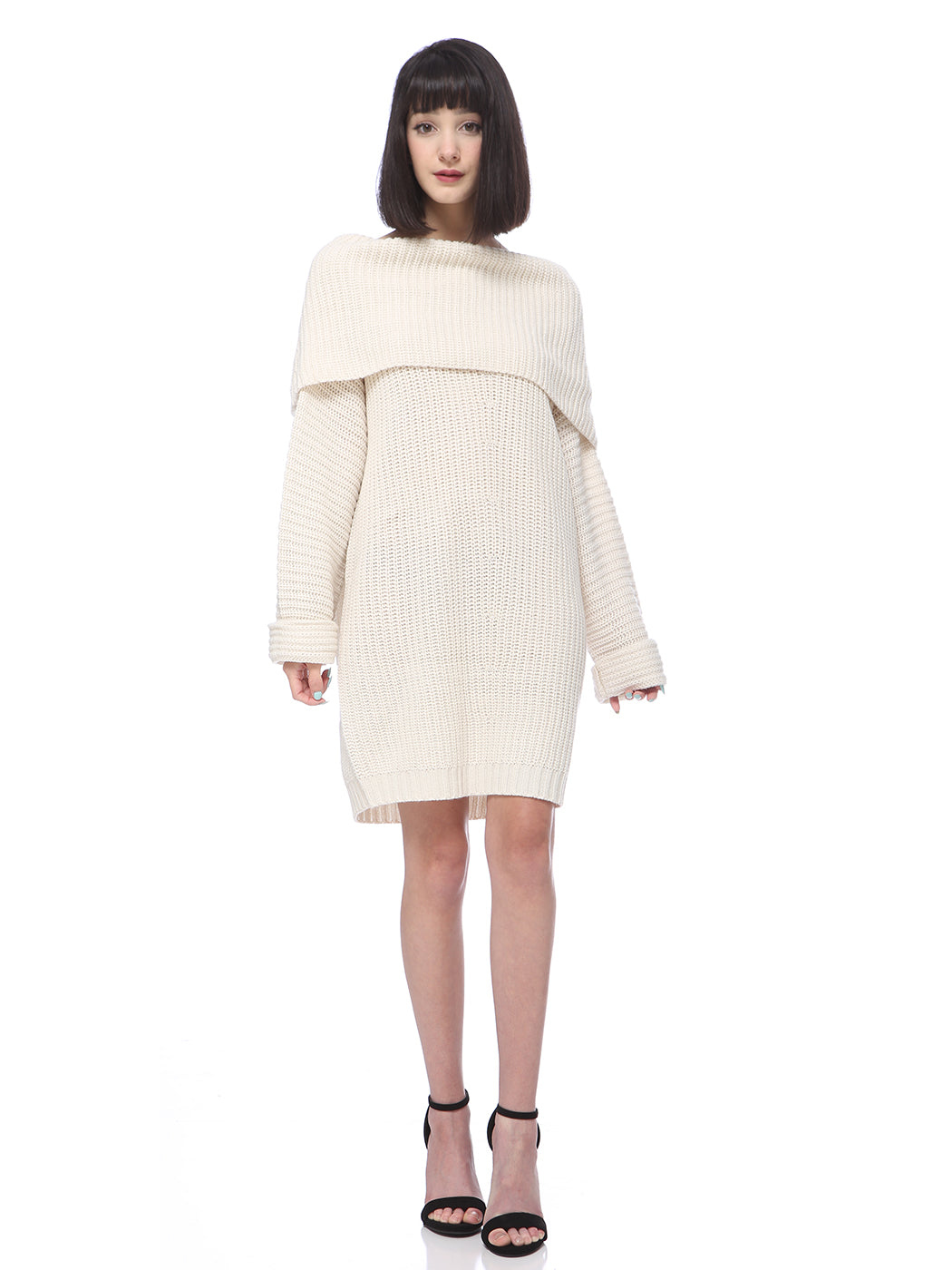 Off-Shoulder Knitted Comfy Sweater Dress | Alilang ALILANG.COM Off-Shoulder Knitted Comfy Sweater Dress | Alilang ALILANG.COM