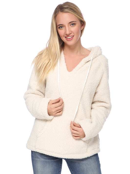 Fuzzy Sherpa Oversized Pullover Hoodie