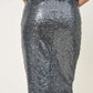Sparkly Gunmetal Sequin Midi Skirt