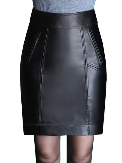 Faux Leather Black Pencil Skirt