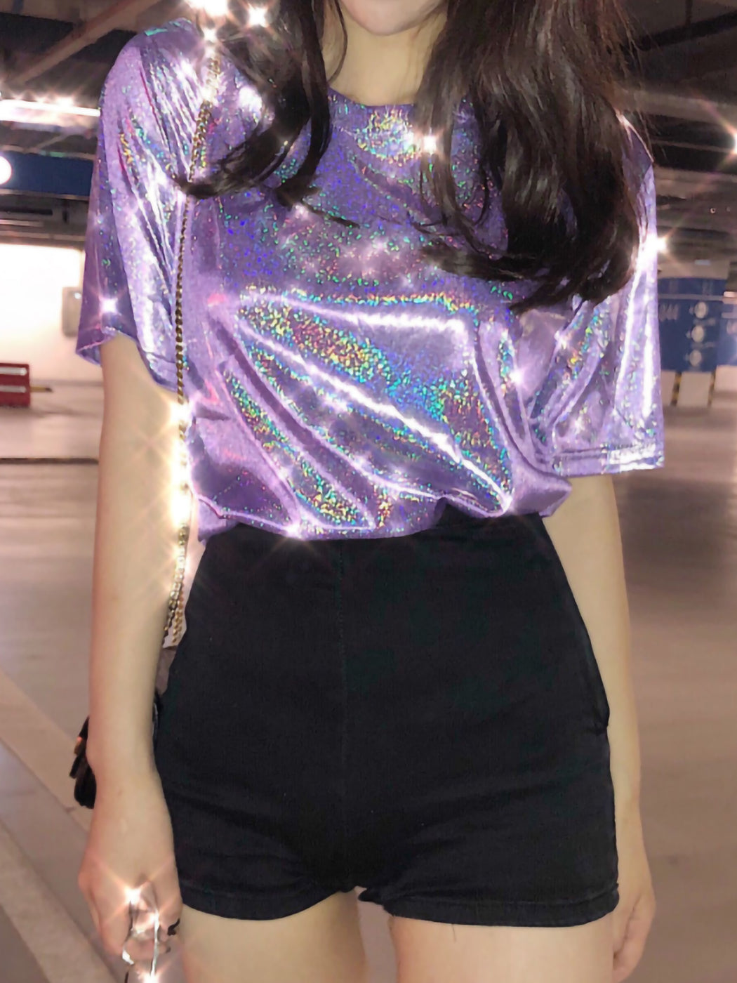 Holographic Disco Party Top Blouse