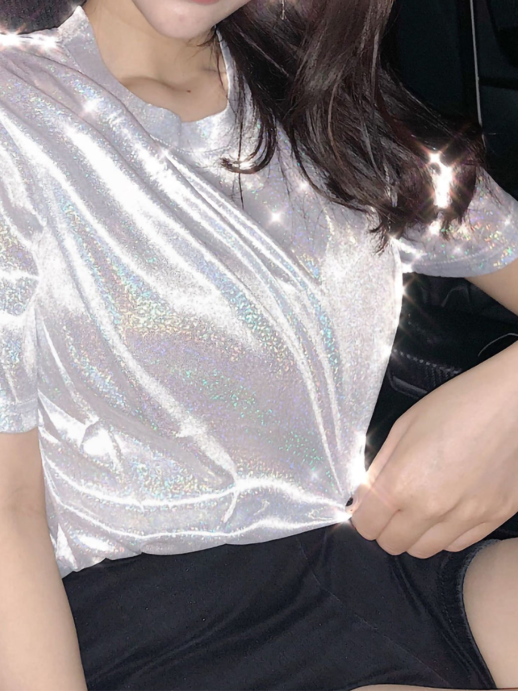 Holographic Disco Party Top Blouse