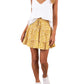 Summer Boho Floral Printed Elastic Waist Drawstring Frill Trim Ruffle Mini Skirts