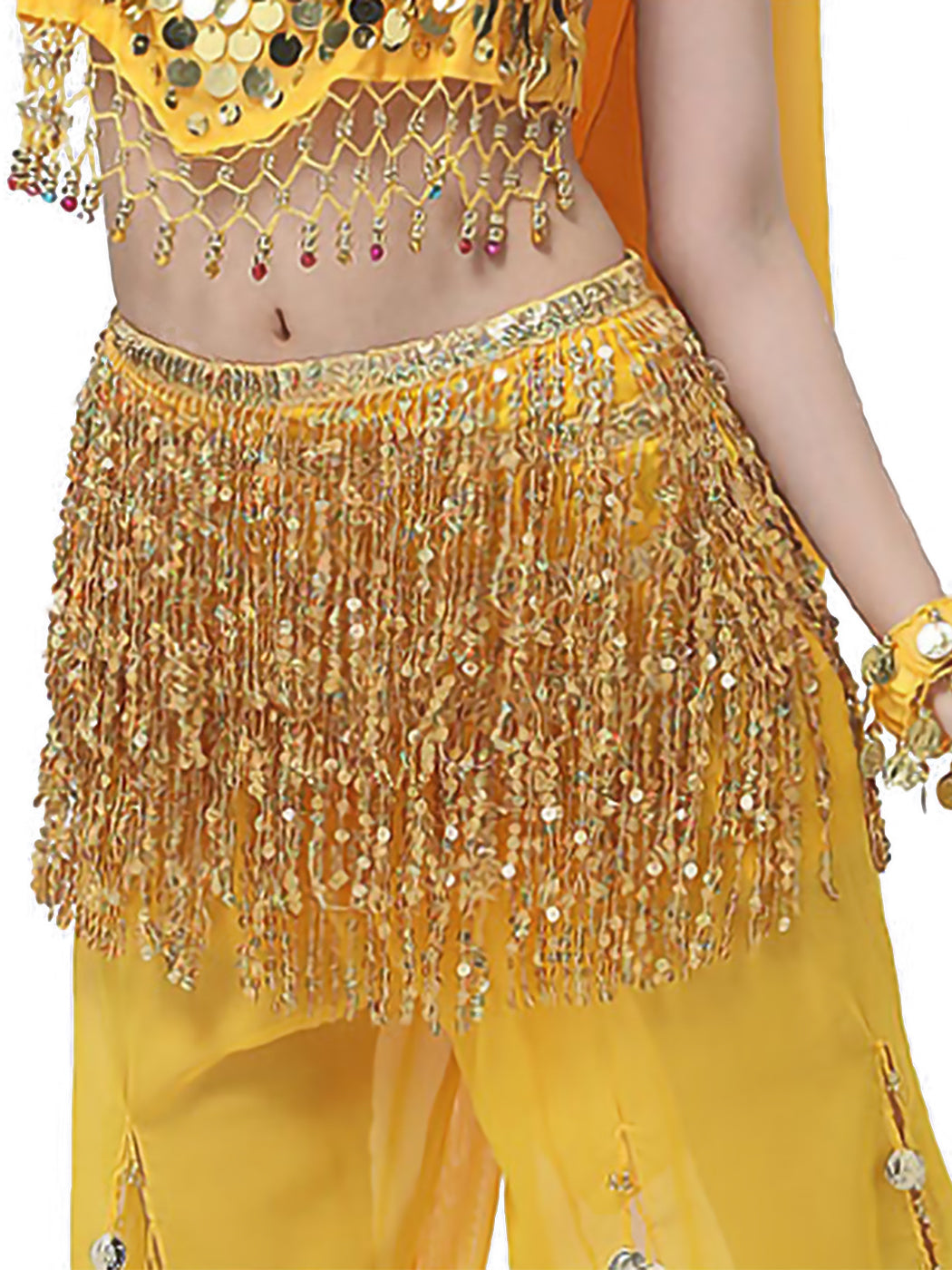 Fringe Tassel Sequin Tie Up Wrap Skirt Hip Scarf Cover Up