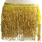 Fringe Tassel Sequin Tie Up Wrap Skirt Hip Scarf Cover Up