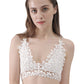 Womens Floral Crochet Lace Cross Back Spaghetti Strap Bikini Top Bra
