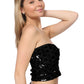 Womens Off Shoulder Sparkly Sequins Stretch Party Clubwear Tube Top
