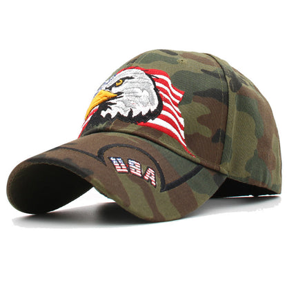 USA American Flag Patriotic Eagle Hawk Embossed Adjustable Baseball Caps Hats