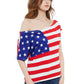 American USA Flag Top July of 4th Patriotic T-Shirt Blouse