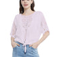 White Lace Crochet Blouse Tie Knot Top