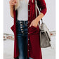 Long Sleeve Button Down Pockets Knit Ribbed Cardigan
