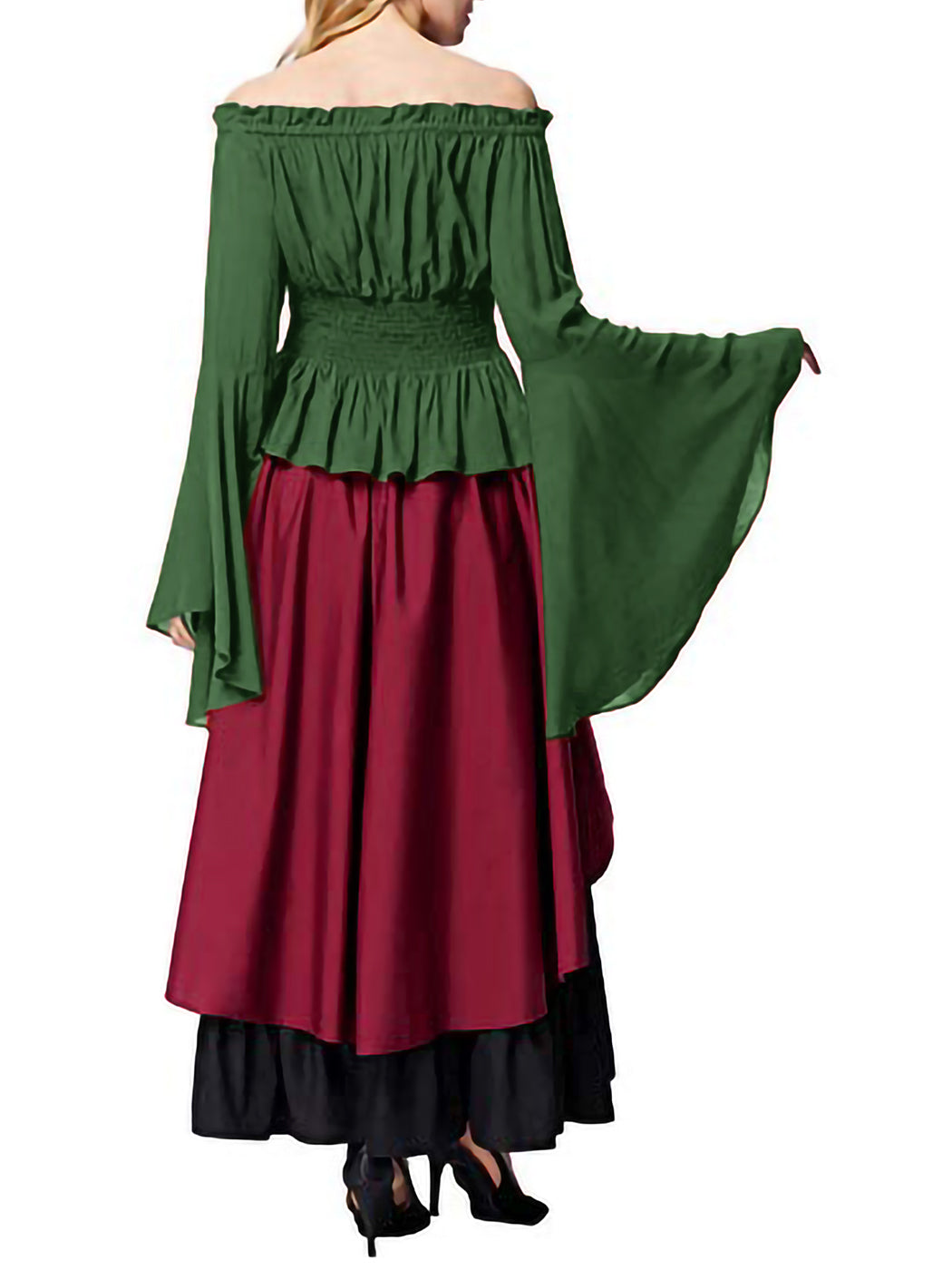Long Sleeve Off Shoulder Peasant Shirt Gothic Renaissance Blouse Medieval Victorian Costume Boho Tops