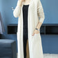 Open Front Knit Long Sleeve Slits Drape Duster Coat Cardigan Sweater with Pockets