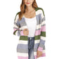 Striped Cardigan Knitted Kimono Long Sleeve Open Front Sweater