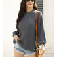Halter Neck Knitted Pullover Sweater Off Shoulder Long Sleeve Loose Casual Blouse