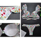 Low Waisted Floral Print Bikini Set Ruffled Two Piece Swimsuits