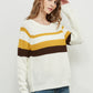 Long Sleeve SColor Block Striped Casual Pullover Sweater