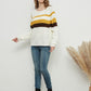 Long Sleeve SColor Block Striped Casual Pullover Sweater