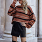 Sweaters Long Sleeve Crew Striped Oversized Knitted Pullover Tops