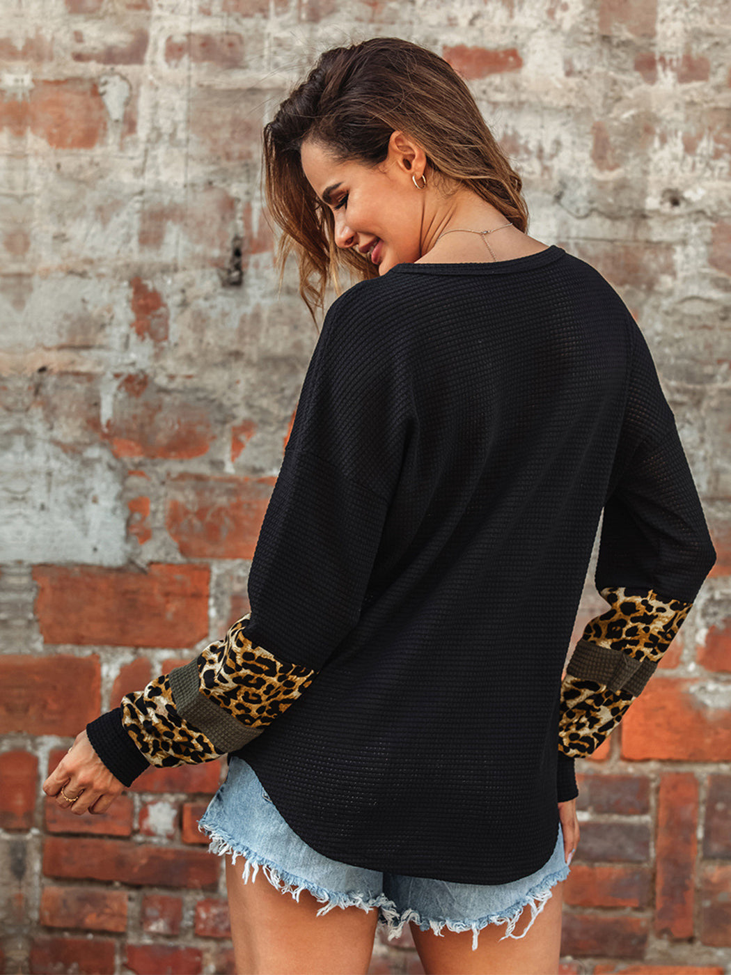 V Neck Lightweight Long Sleeve Leopard Fall Winter Soft Casual Pullover Sweaters