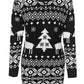 Christmas Sweater Long Sleeve Reindeer Tree Snowflakes Patterns Knit Sweater Dress