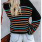 Loose Long Sleeve Stripe Autumn Pullover Sweater