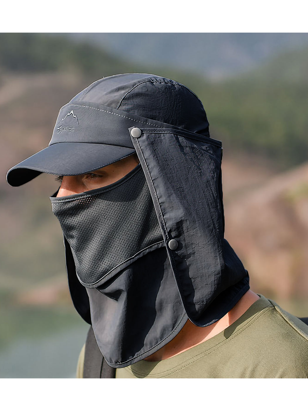 Outdoor Sun Protection Visor Cap Fishing HatFace Mask Flap Cover