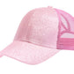 Glitter Ponytail Mesh Baseball Cap | Womens Adjustable