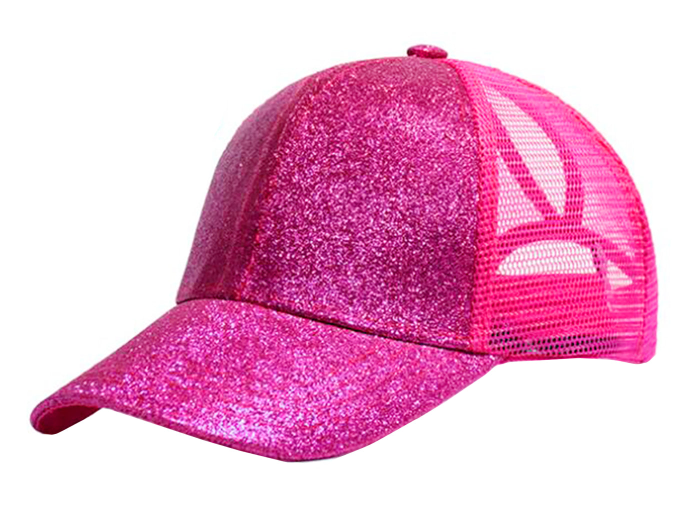 Glitter Ponytail Mesh Baseball Cap | Womens Adjustable