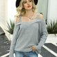 Long Sleeve Cold Shoulder Knit Pullover Sweater