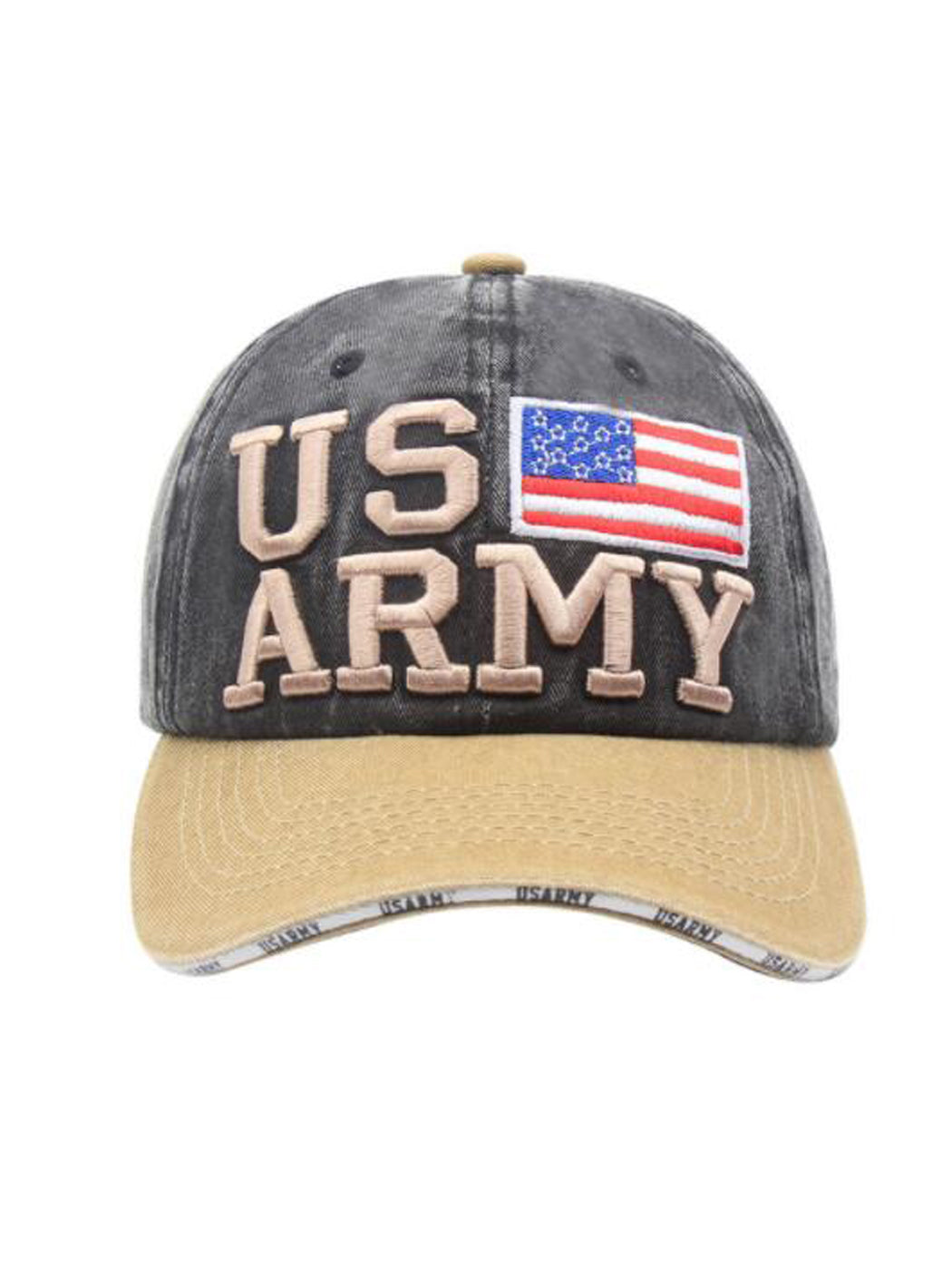 USA American Flag Hat US Army Letter Embroidery Cotton Adjustable Baseball Cap for Men Women