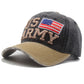 USA American Flag Hat US Army Letter Embroidery Cotton Adjustable Baseball Cap for Men Women