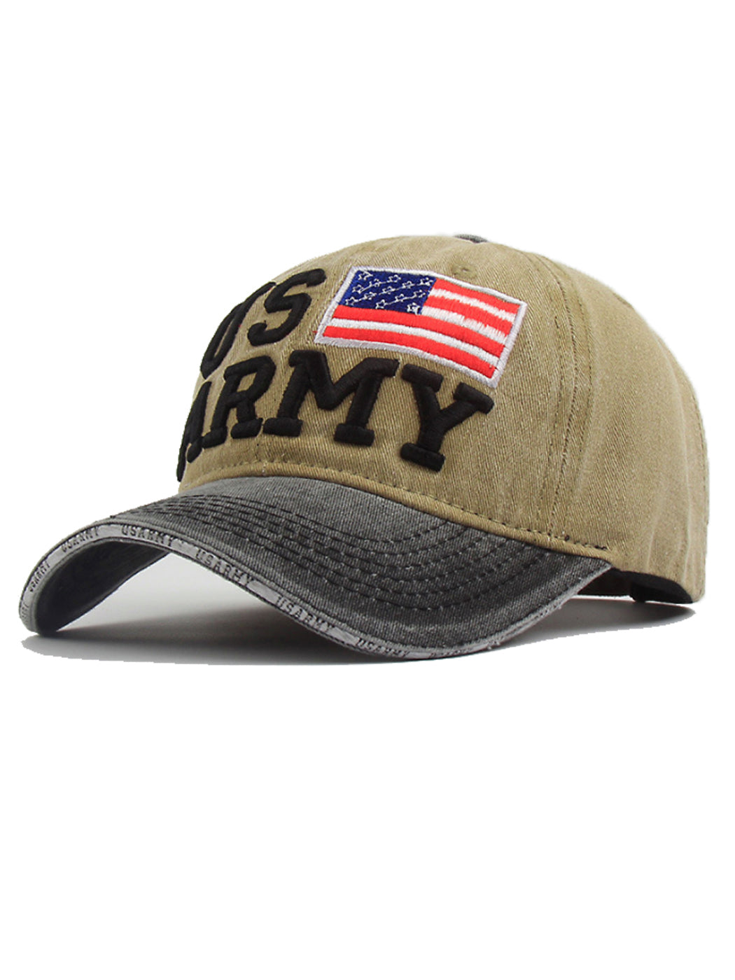 USA American Flag Hat US Army Letter Embroidery Cotton Adjustable Baseball Cap for Men Women