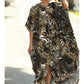 Chiffon Leopard Turkish Kaftan Pockets Swimwear Bikini Cover Up Maxi Dress