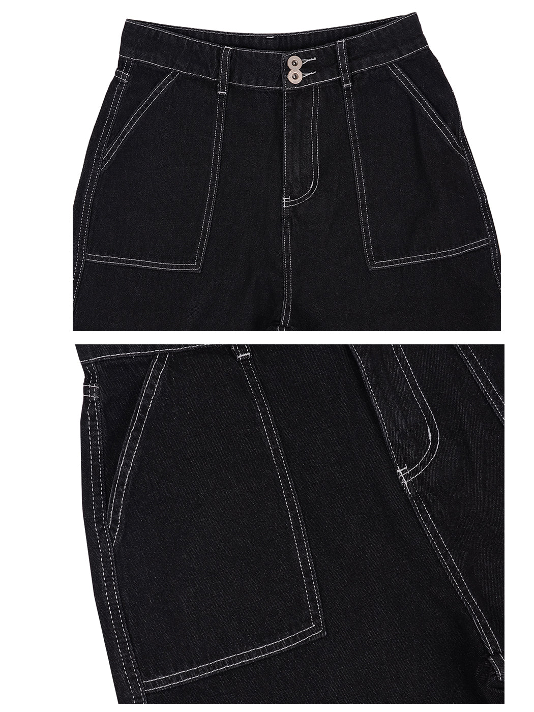 Anna-Kaci Women's High Waisted Boyfriend Denim Jeans Loose Tapered Crop Pants, Black, Large