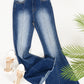 Elastic Waist Distressed Flared Long Bell Bottom Denim Jeans