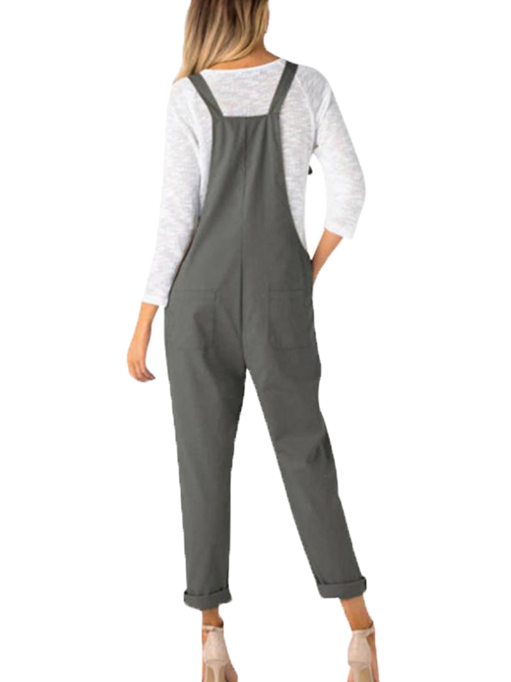 Corduroy Front Cropped Leg Overalls