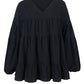Anna-Kaci Women's Lantern Sleeve Ruffle Tiered Oversized Babydoll Tops